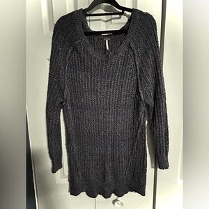Free People Navy Ribbed Sweater